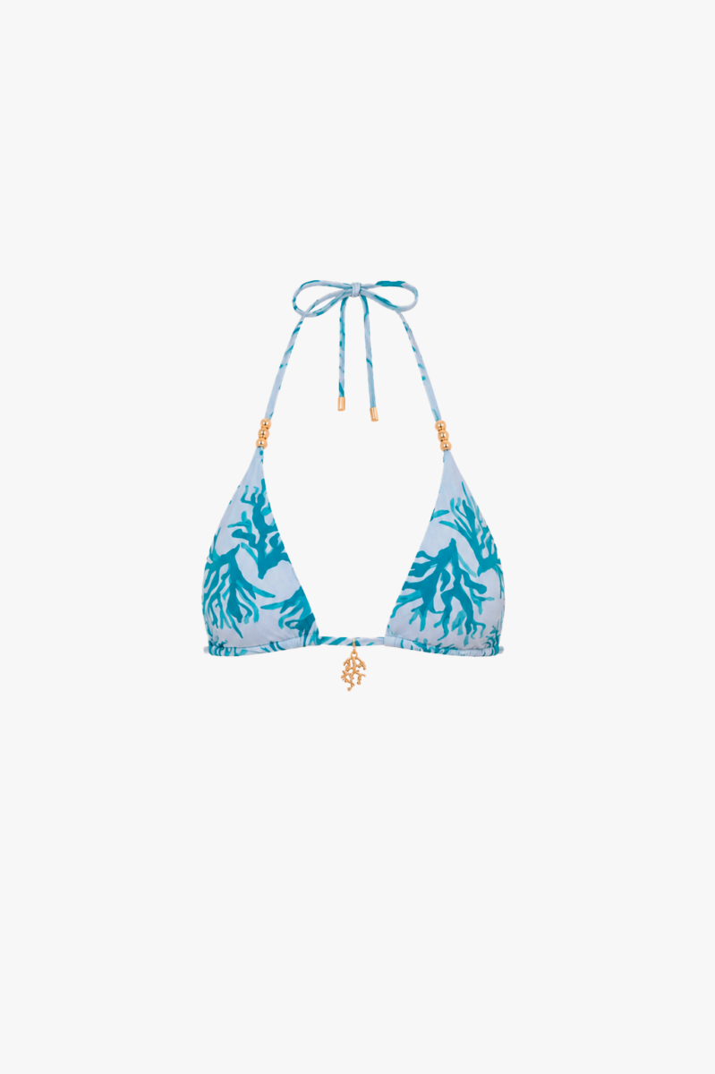 Top Bikini Lunamar Terre Cortininha - Estampa Azul, S
