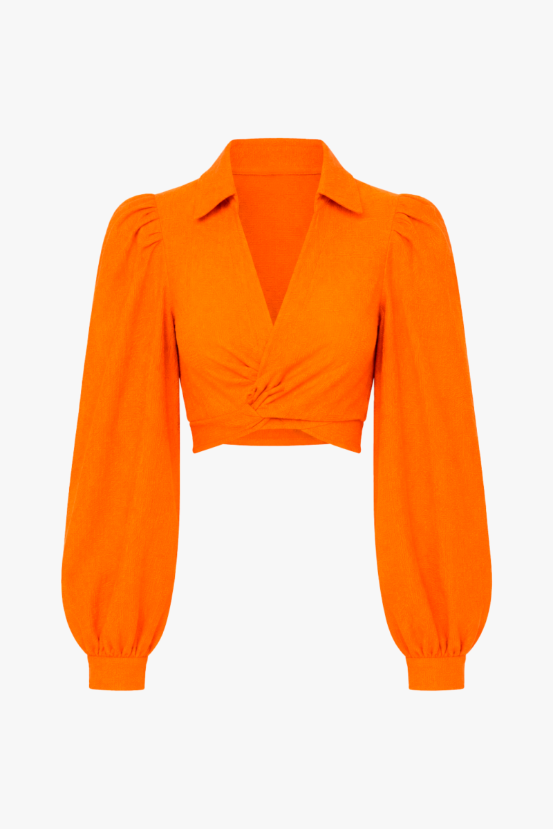 Camisa Cropped Málaga - Coral, XS